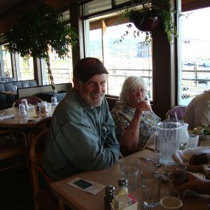 Dave (PLAN C) and his niece 
with Nancy (JACARI MARU)
