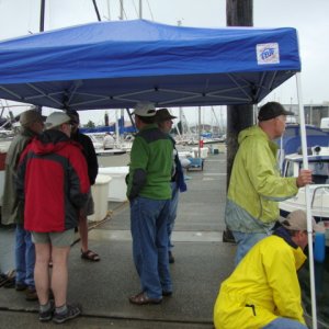 Thanks to Larry & Cathy
(C-YA) we had a nice cover
to keep the rain off