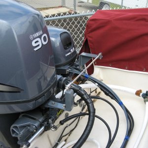 Built two brackets to clear all cables with rod