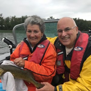 22 inch Walleye, only catch & release from this lake so he won\'t make it to the frying pan