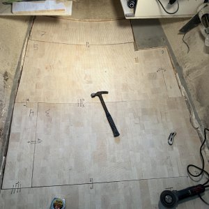 laying out the first layer of balsa.  Unsure if I should scribe the edges better.