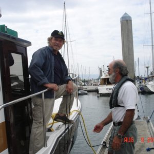 August 2009 B'Ham, Here's 
Pete Cleland the new owner
of SPORTY II with
Cap't Mac 'ISLAND RANGER'