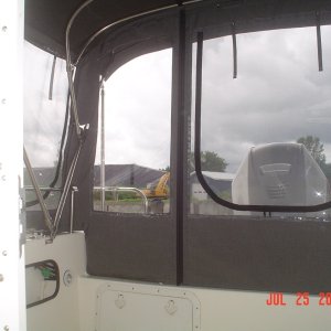 From inside cockpit