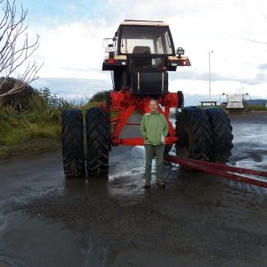 Even with the tongue extension on the trailer, the tractor needs to be lifted because of the surf.