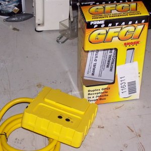 Prime GF200806 GFCI with 15 amp breaker and two receptacles  $39.95 Northern Tools catalog