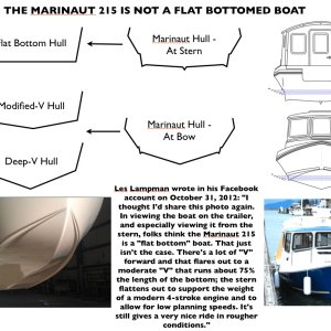THE MARINAUT 215 IS NOT A FLAT BOTTOMED BOAT