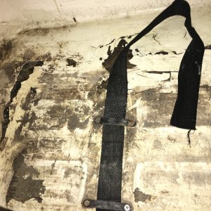 weight of battery had fatigued fiberglass which de-laminated