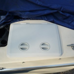 Media 'New Cover, Still need to patch old screw holes from old hinges)' in album 'Standard 87 oem? laz covers (Starboard?)'