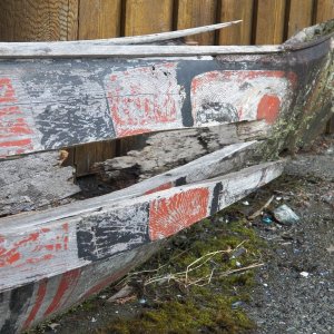 Old dugout canoe.
