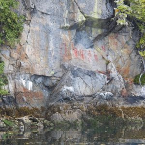 Some rock paintings.