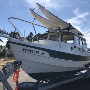 Media 'Kayaks Mounted on Roof Rack in Corny (Cornucopia, WI)' in album 'Roof Rack with Thule Bars and Scotty Rail Mounts'