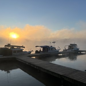 Foggy Sunrise at the Lenoir City Park Dock