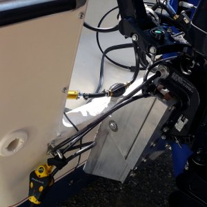 Handmade kicker mount for port side. There are revised and improved plans in the archive files.