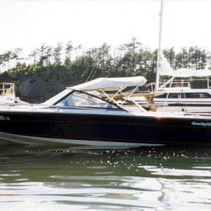 Boat #4 (1998-2001): 1984 Beachcraft 19 with MerCruiser 470. Seen here at Sucia Island.