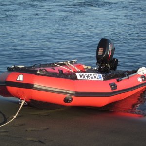 Boat #12 (2010-2014): 2008 Achilles SG-124.  Purchased new in 2010, a 2008 leftover from Defender. Ran it with a 15 hp Suzuki. Rated for 35 hp!