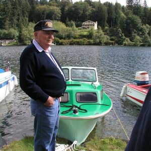 Art Nordtvedt at the 2004 Fiberglassics NW meet at Lake Whatcom