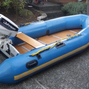 Media 'Boat #16 (2017-Present): 1992 Achilles SPD-4AD, purchased with the intent of using on the lake to run my small collection of old outboards. With the wood floorboards it has a higher hp rating than my LSI-96.' in album 'Boat #1  (1989-1991): 1980 RIS 9 with a 1976 Johnson 15hp (with 9.9 decals to make it "legal").'