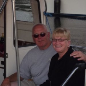 Mary Ellen and I relaxing at Swantown, Olympia