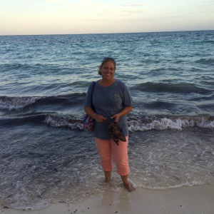 Daryl on beach at Port Lucaya