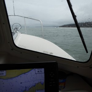 Heading out through Guemes Channel - that is the 25 footer "C-Change" out in front of me.