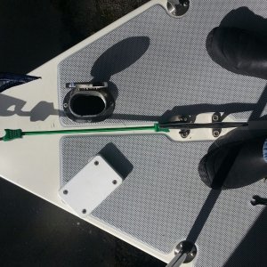 pull the quick release, lift, and this starboard block is all that remains on the deck