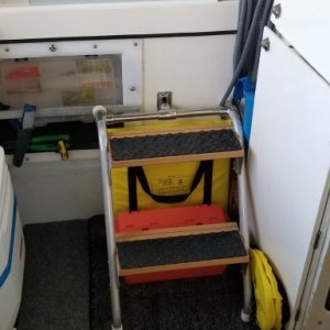 The steps we keep in place for easy boarding