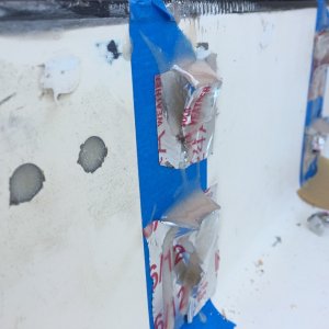 made epoxy reservoirs for the inside, so that they fill to a level above the relief hols on the outside