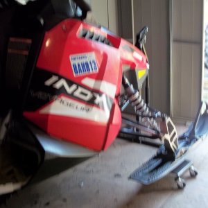 August 27/2015
Took my sled off the front and back stands and put the sled on rollers.

 Sled sold ..Sept. 2015   I will walk to my ice hut..great exercise and better for you.