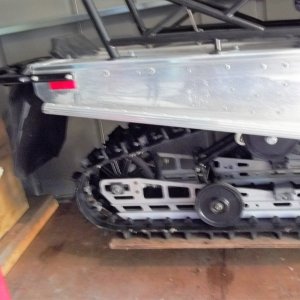 August 27/2015.  Took rear stand off  snowmobile and placed on roller, easier to do now. Probably will sell my sled, it's a killer on my back and neck.