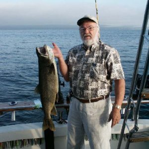 The Elder Da Nag with a nice lake trout.