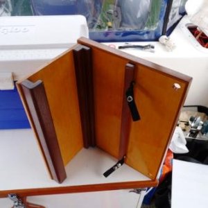 1. Bar-B-Q Bracket.
-Mahagony, Teak, and 1/2" Birch Plywood.