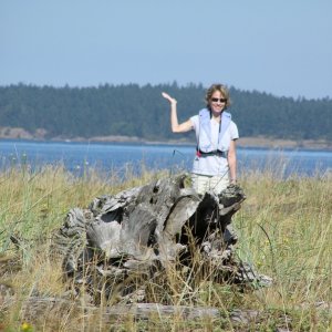Media 'Meredith and I walked the spit protecting Fisherman's Bay, Lopez Island.' in album 'Saw this going through Cattle Pass.  THE SEXIEST sailboat I've ever seen.'