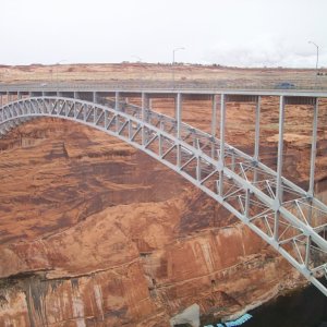 Glen Canyon bridge, 700 ft above the river