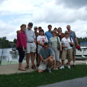 C-Brats at Merrickville Dayna, David, Don, Dave, Betsy, Nate, Becky, Ken, Carol, Valerie, Rick, & Dun in front.