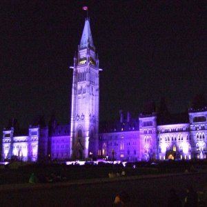 Light show on Parliament buildings