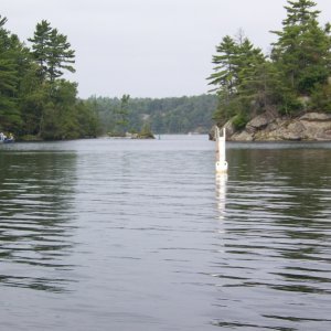 Potential anchorage in one of the lakes along the canal