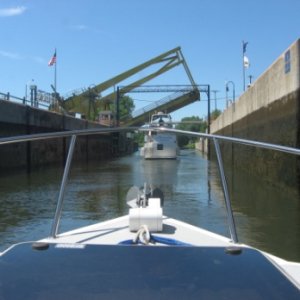 1.) Going through a lock on the Oswego Canal