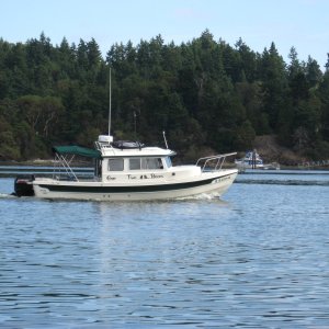 Two Bears viewed from Kerri On.  Leaving Ganges for Conover Cove Wallace Island.