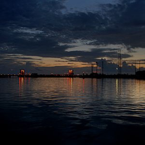 Heading to our swingbridge with the day's first light just beginning to show