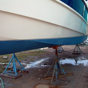 Close up of epoxy barrier coat