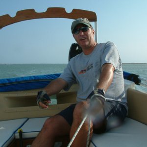 Sailing while Wild Blue is being bottom painted