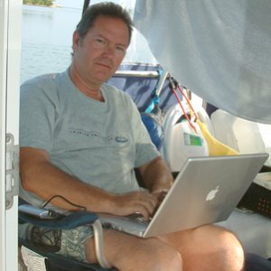 In the cockpit, on the computer