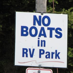 No Boats sign