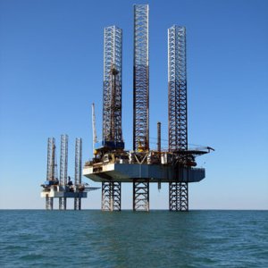Oil rigs in the Gulf
