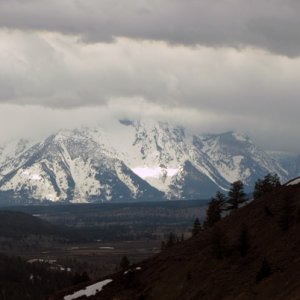 First view of the Tetons, from the east