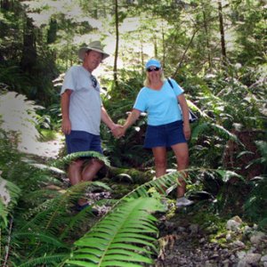 Hiking on VonDonop... uphill, through the streambed