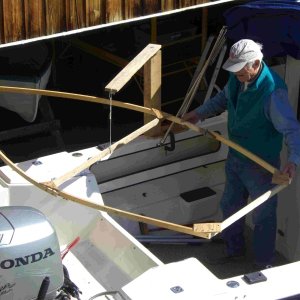 Dinghy hoist mock-up