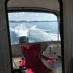 Flat calm Rosario Strait heading towards Lopez