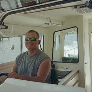 Larry cruising Adams River