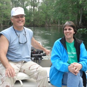 Larry and Tracy on \"little boat\" Silver Springs Florida 07